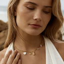 Ingrid Gold Seashell Charm Choker Necklace, view 3