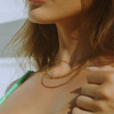 Cassandra Triple Layered Chain Necklace, view 4