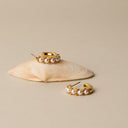 Maia Mini Mother-of-Pearl Huggie Hoop Earrings, view 11