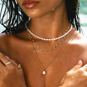 Bettina White Enamel Beaded Choker Necklace, view 12