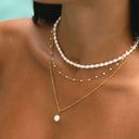 Bettina White Enamel Beaded Choker Necklace, view 9