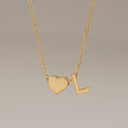 Heart Initial Necklace A to Z, Dainty Gold Letter Necklace for Women