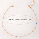 Cube Chain Necklace, Multicolour Short Collarbone Necklace for Women