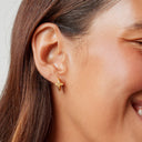 Gigi Bee Huggie Hoop Earrings, view 3