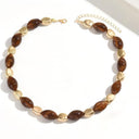 Amber Resin Bead Necklace, Retro Boho Statement Necklace for Women