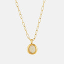 Mercy Opal Pendant Necklace with Gold Bezel, view 2