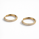 Raina Large Pavé Cubic Zirconia Hoop Earrings, view 2