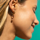 Sophia Birthstone Charm Huggie Hoop Earrings, view 3