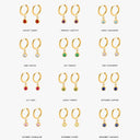 Sophia Birthstone Charm Huggie Hoop Earrings, view 4