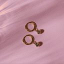 Sophia Birthstone Charm Huggie Hoop Earrings, view 9