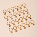 Sophia Birthstone Charm Huggie Hoop Earrings, view 2
