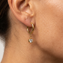 Sophia Birthstone Charm Huggie Hoop Earrings, view 8