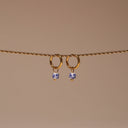 Hester Gold Flower Charm Hoop Earrings, view 5