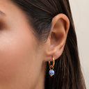 Hester Gold Flower Charm Hoop Earrings