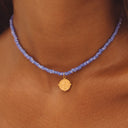 Imogen Blue Beaded Greek Choker Necklace, view 6