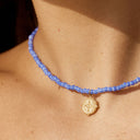 Imogen Blue Beaded Greek Choker Necklace, view 3