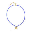 Imogen Blue Beaded Greek Choker Necklace, view 5