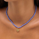 Imogen Blue Beaded Greek Choker Necklace