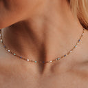 Briony Blue & White Enamel Choker Necklace