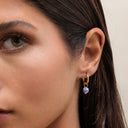 Hester Gold Flower Charm Hoop Earrings, view 2