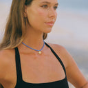 Imogen Blue Beaded Greek Choker Necklace, view 2