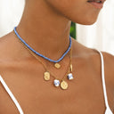 Imogen Blue Beaded Greek Choker Necklace, view 4
