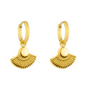Hana Gold Boho Hoop Earrings, view 4