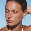 Hana Gold Boho Hoop Earrings, view 2