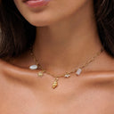 Ingrid Gold Seashell Charm Choker Necklace