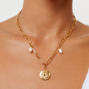 Lana Gold Angel Coin Pearl Necklace