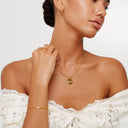 Hallie Gold Medallion Rope Chain Necklace, view 2
