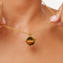 Hallie Gold Medallion Rope Chain Necklace