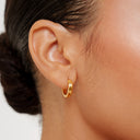 Nadine Chunky Gold Huggie Hoop Earrings, view 5