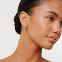 Nadine Chunky Gold Huggie Hoop Earrings, view 4