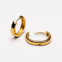 Nadine Chunky Gold Huggie Hoop Earrings, view 2