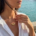 Madeleine Gold Bubble Letter Charm Necklace, view 4