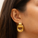 Dora Gold Sculptural Chunky Hoop Earrings