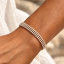 Carla Three Row Zircon Statement Bracelet