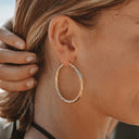 Renata Large Gold Twisted Statement Hoop Earrings
