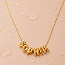 Madeleine Gold Bubble Letter Charm Necklace, view 7