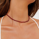 Calista Garnet Red Glass Bead Choker Necklace, view 6
