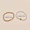 Sasha Pearl and Gold Bead Cross Bracelet Set, view 4