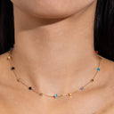 Cube Chain Necklace, Multicolour Short Collarbone Necklace for Women