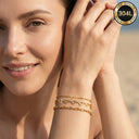 Bracelet Set of 3 for Women, 304L Stainless Steel, 18K Gold Plated or Silver