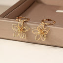 Small Flower Earrings for Women, Gold Tone, Nickel Free Plated Posts