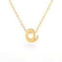 Old English Initial Necklace, Gothic Letter Pendant, 18K Gold Plated Stainless Steel