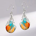 Sienna the bold blue orange statement drop earrings