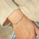 Wave Bracelet for Women, 18K Gold Plated with Blue Wave and Zirconia