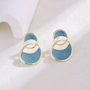 Circle Drop Earrings for Women, Gold Enamel Double Circle Statement Earrings
