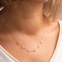 Letter Name Necklace, Custom Name in Spaced Gold Letters on a Chain, 1 to 10 Letters